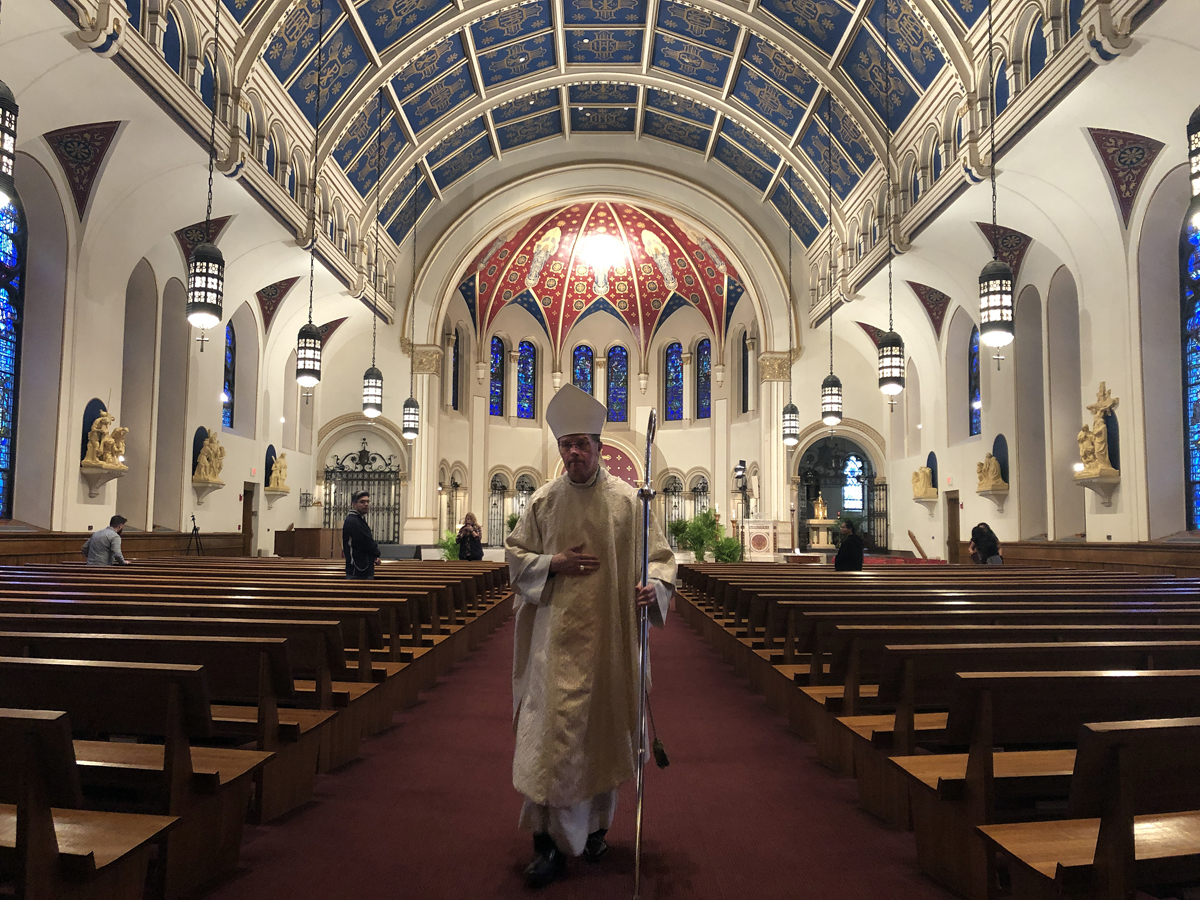 Bishop Joensen leaves St. Ambrose Cathedral