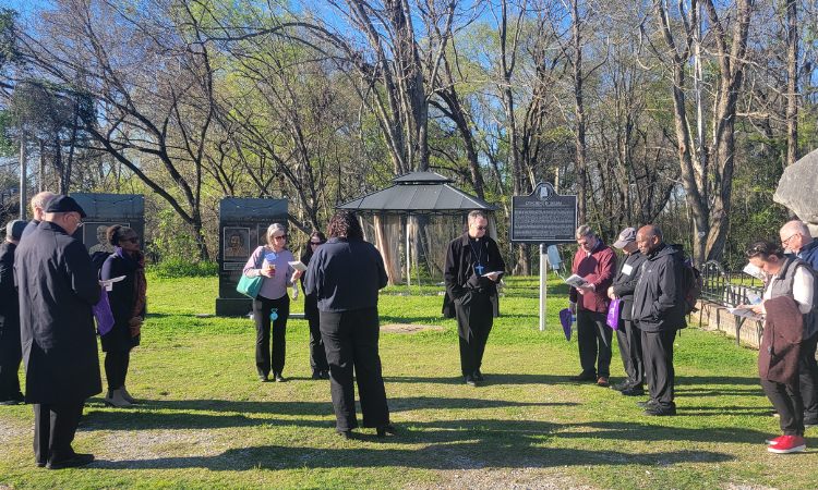 The Bishops during their tour of the Freedom Monument Sculpture Park The Bishops during their tour of the Freedom Monument Sculpture Park