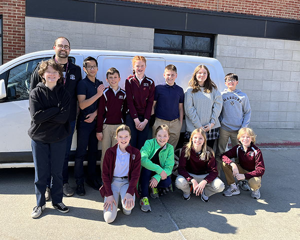 Students staff a food pantry