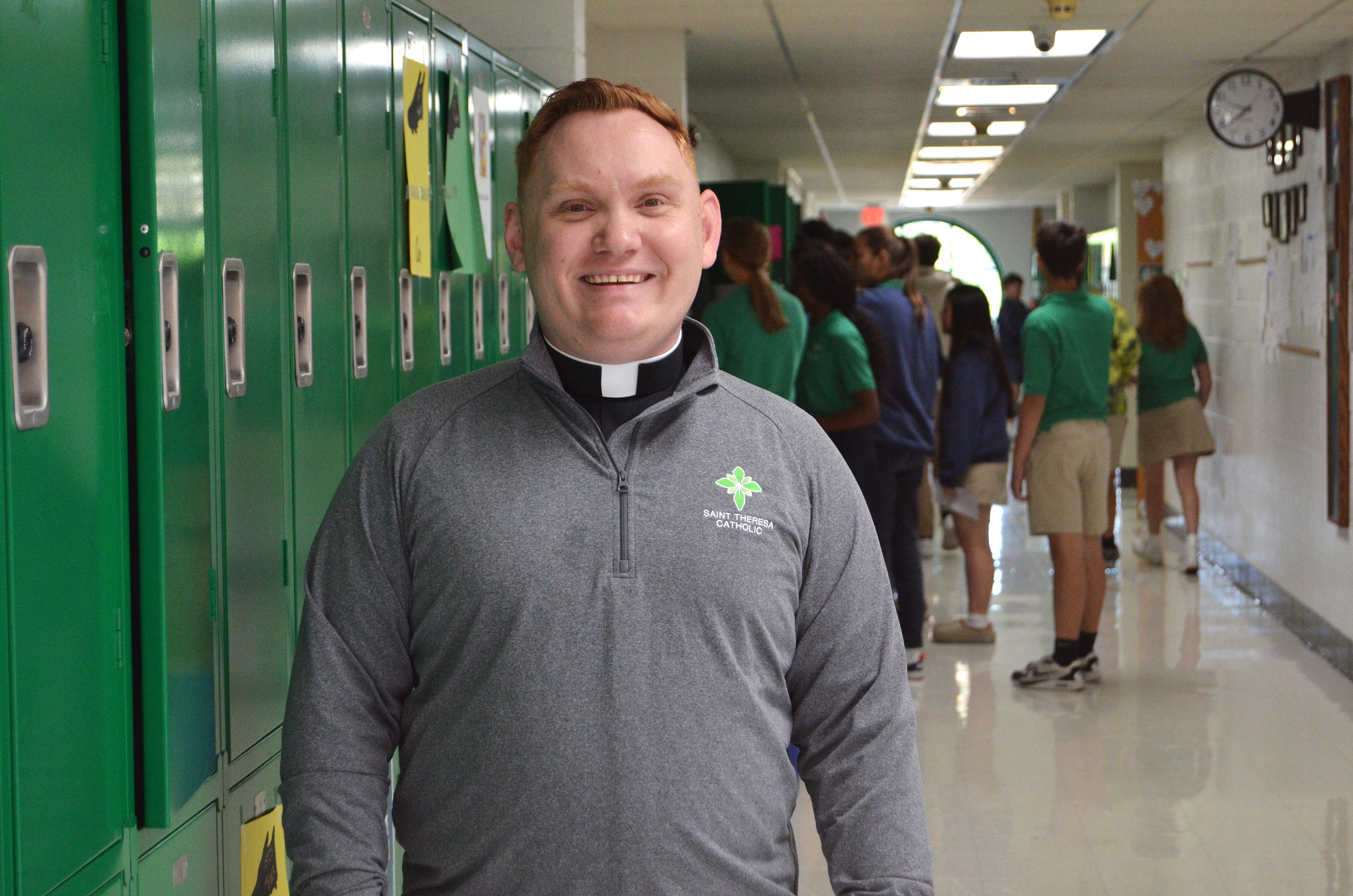 Fr. Mike Mahoney at St. Theresa Catholic School