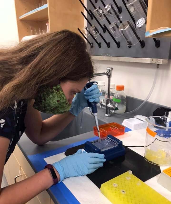 Student doing science experiment