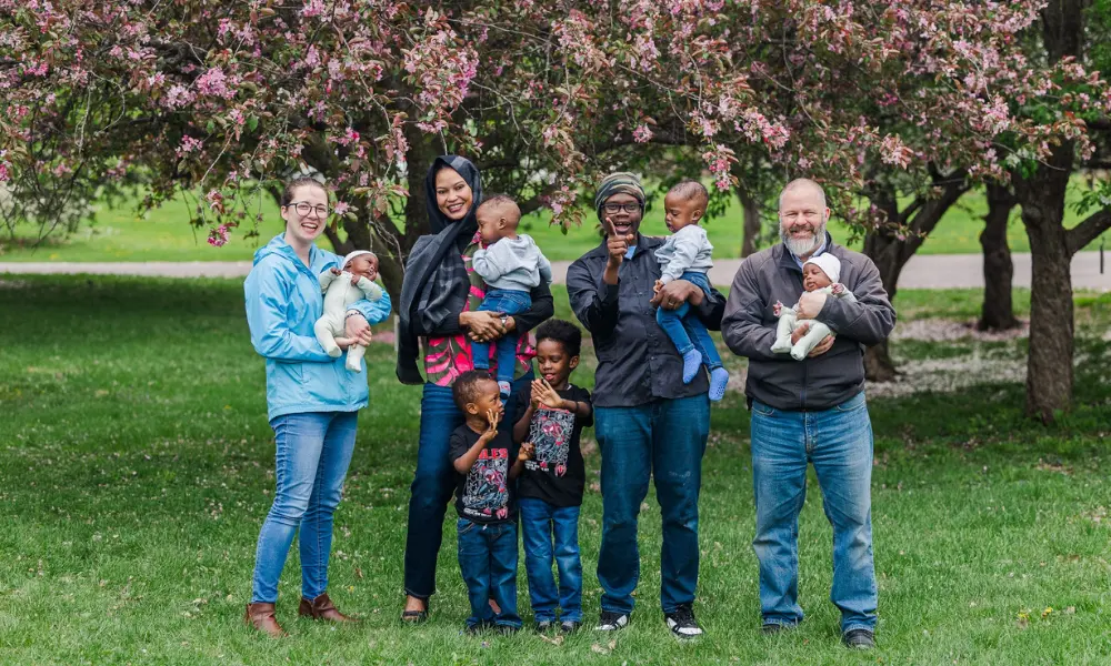 InnerVisions staff with a family helped by the clinic
