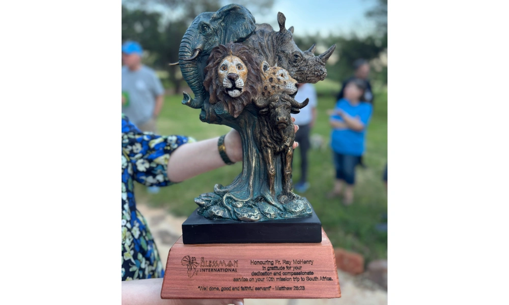 Statue given to Fr. Ray McHenry after his 10th mission trip