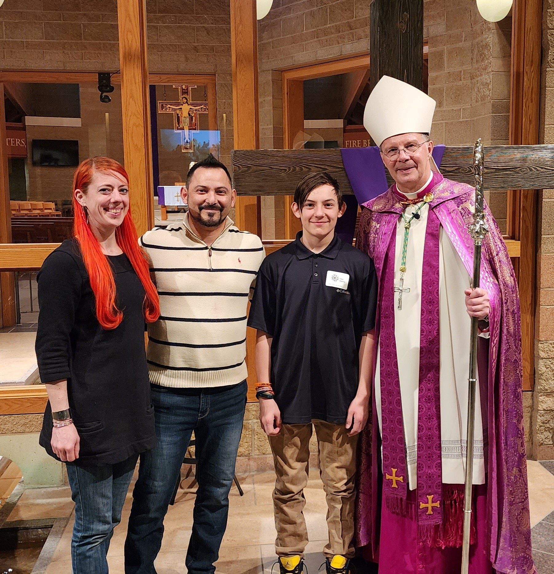 Tony and Celestino meet Bishop William Joensen at Rite 