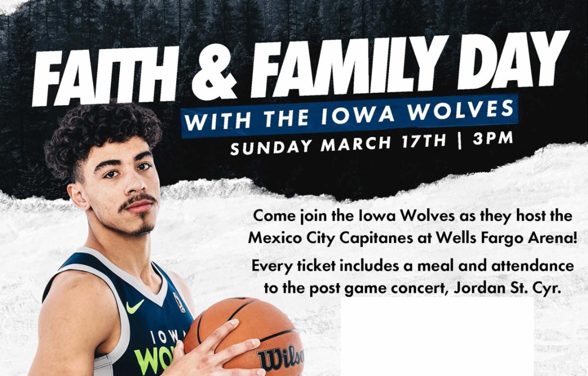 Faith & Family Day with the Iowa Wolves Sunday March 17