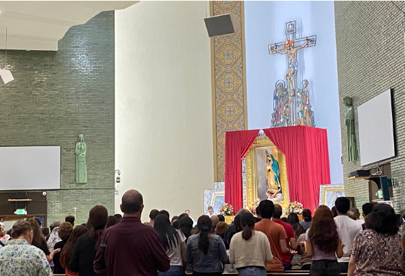 The Pilgrim Mother at Iglesia San Gall in Chicago, Illinois.  