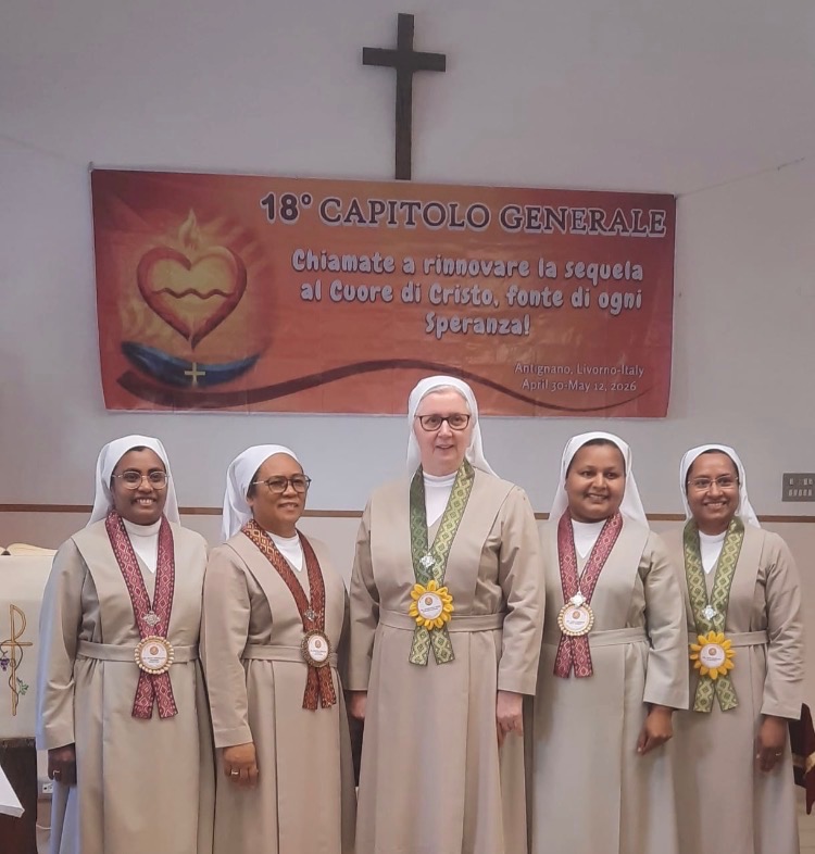 Sr. Simethy (far right) stands with her sisters after r