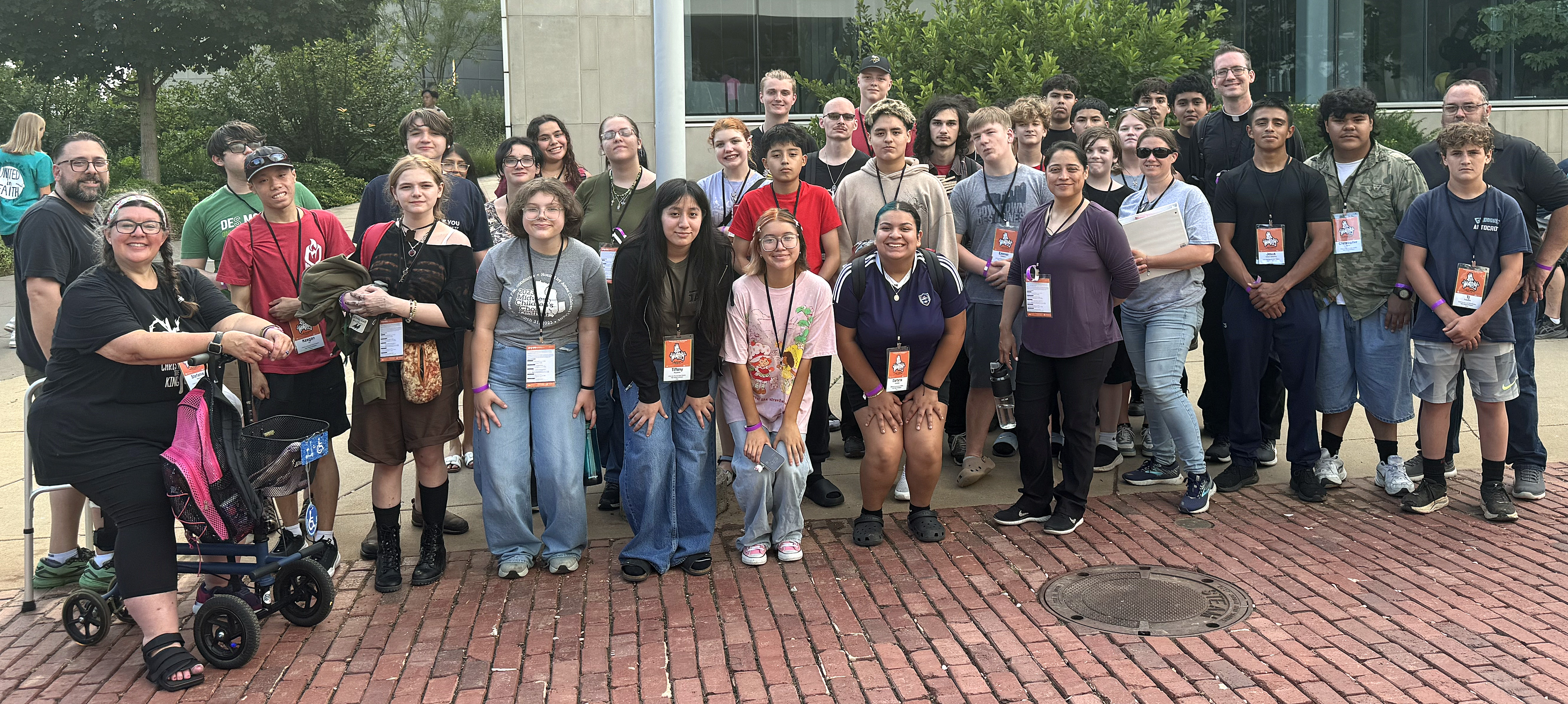 Youth group poses for a picture at Steubenville. 