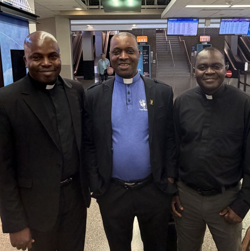 Father Kevin Anigbo and Father Solomon Andrew, both members of the Missionaries of Divine Mercy religious order in Nigeria, arrived in Des Moines on Tuesday, September 8, at 3 p.m.