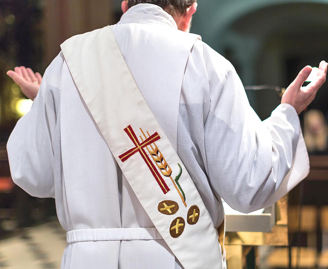 Deacon wearing a stole