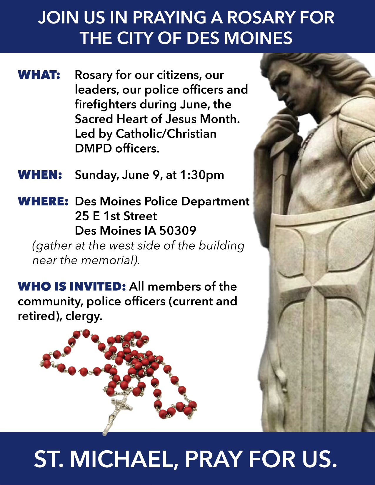 Join us in praying a rosary for the city of Des Moines