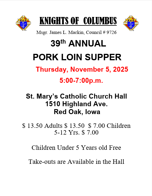 Knights of Columbus 39th Annual Supper