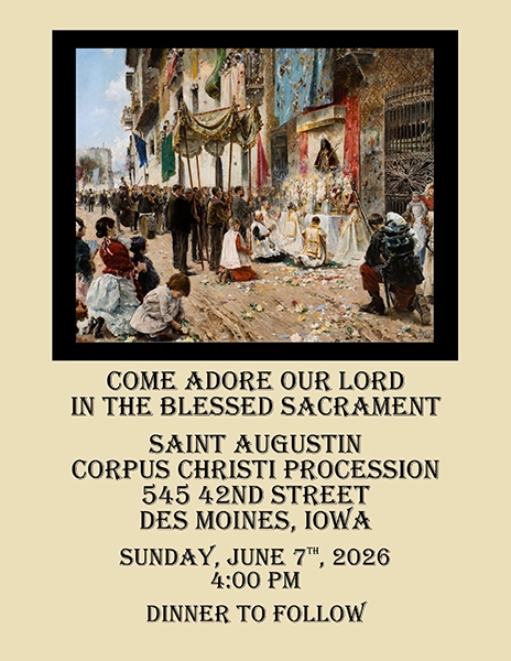 Invitation to the St. Augustin Corpus Christi processio