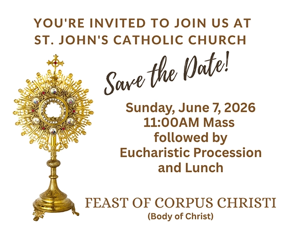 Save-the-date postcard for Corpus Christi celebration a