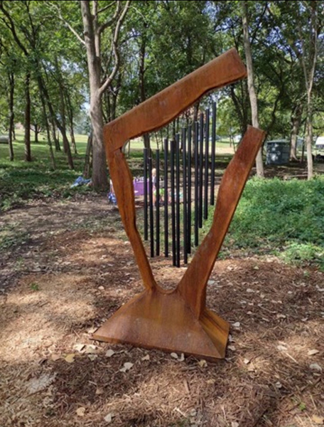 Harp shaped wind chime