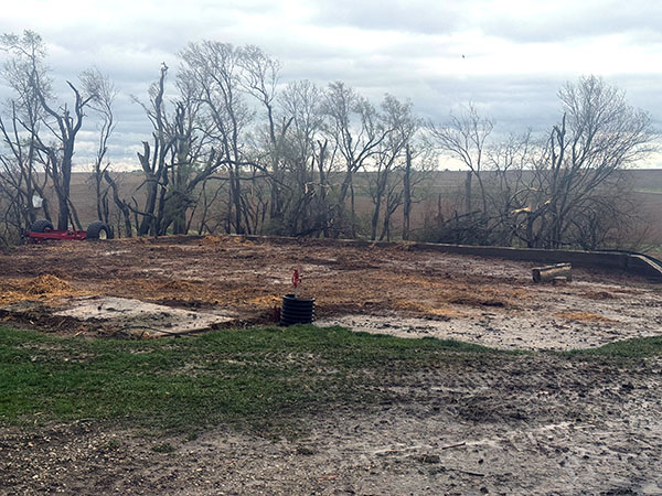 Barn is completely gone after tornado