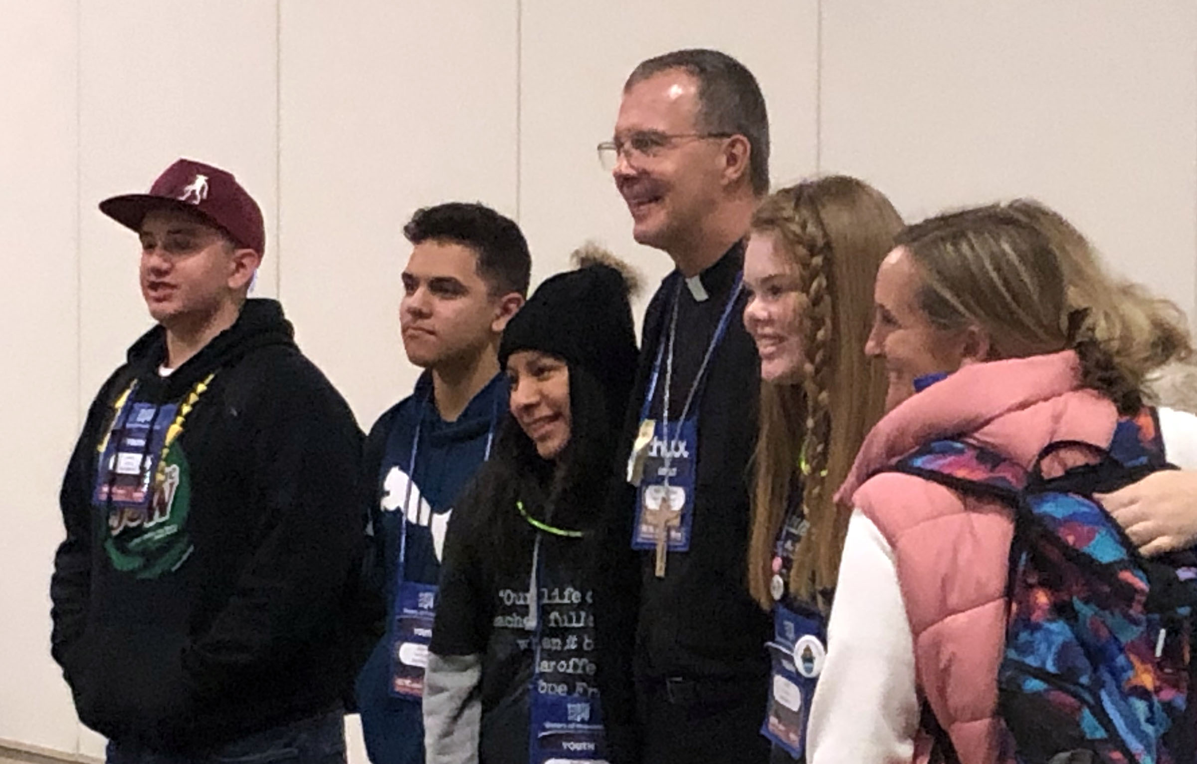 Bishop Joensen with youth from our diocese