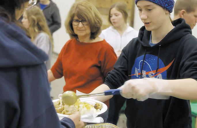 Person serving food