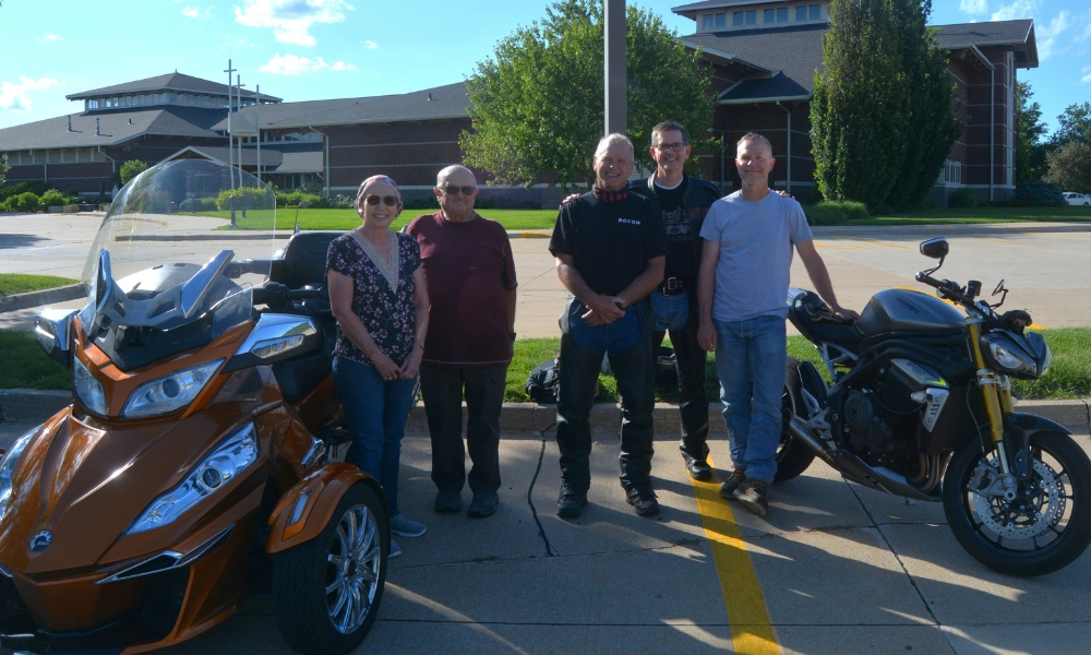 Members of the St. Boniface Blessed Bikers