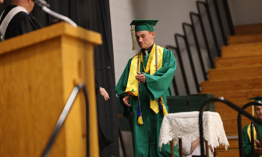 Parker Heisterkamp receiving his high school diploma Parker Heisterkamp receiving his high school diploma