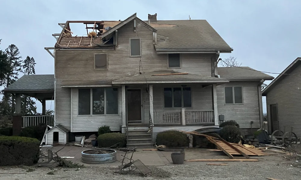 Home of parishioners who lost part of their roof Home of parishioners who lost part of their roof