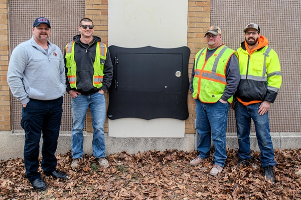 A baby box is installed at the Windsor Heights Fire Department