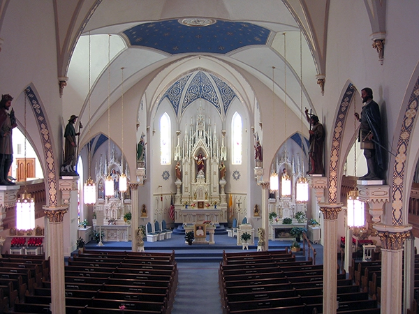 Interior photo of Saint Joseph Church in Earling, Iowa