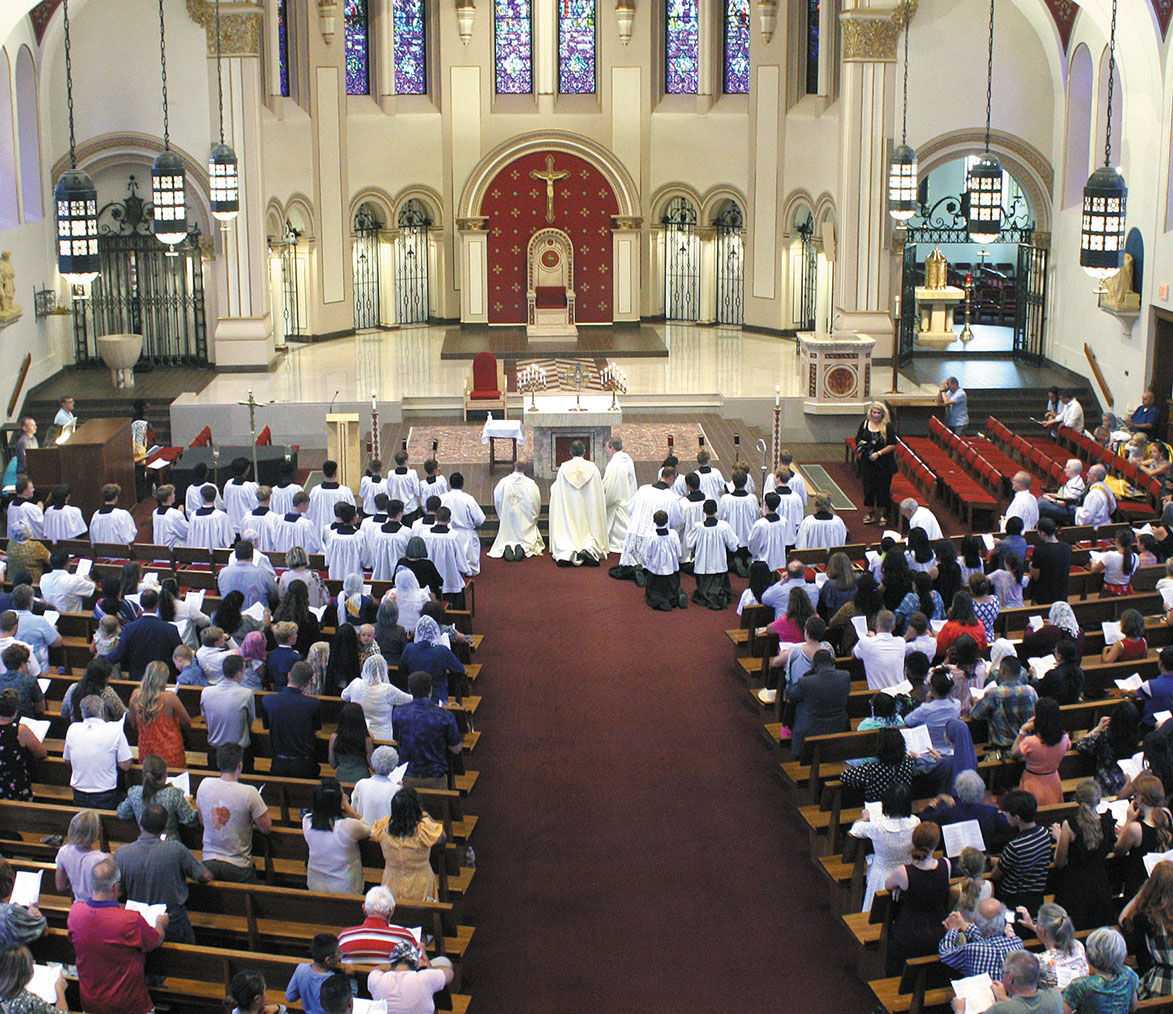 Benediction at the end of 2022 Eucharistic procession