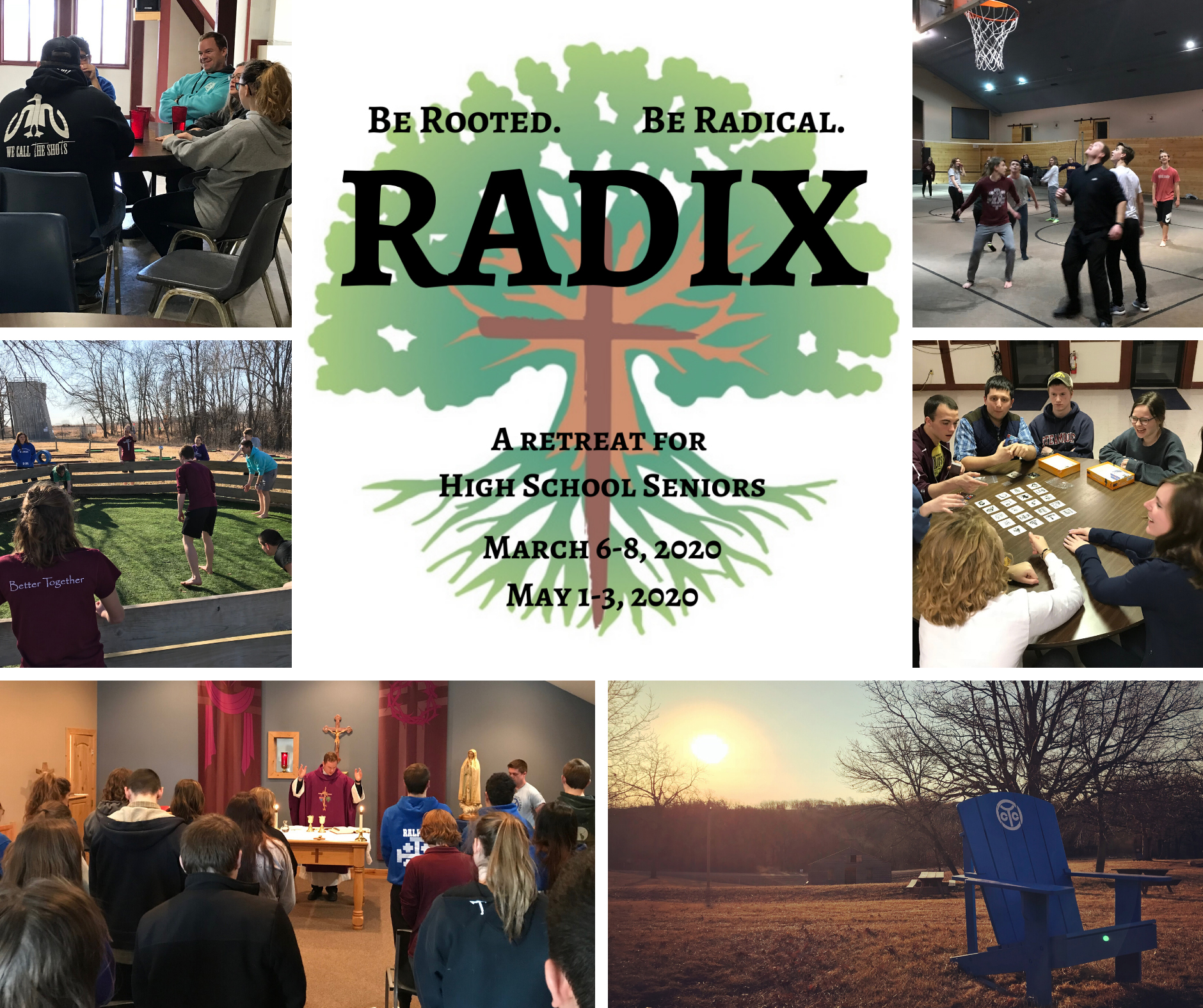 Collage of images from Radix retreat